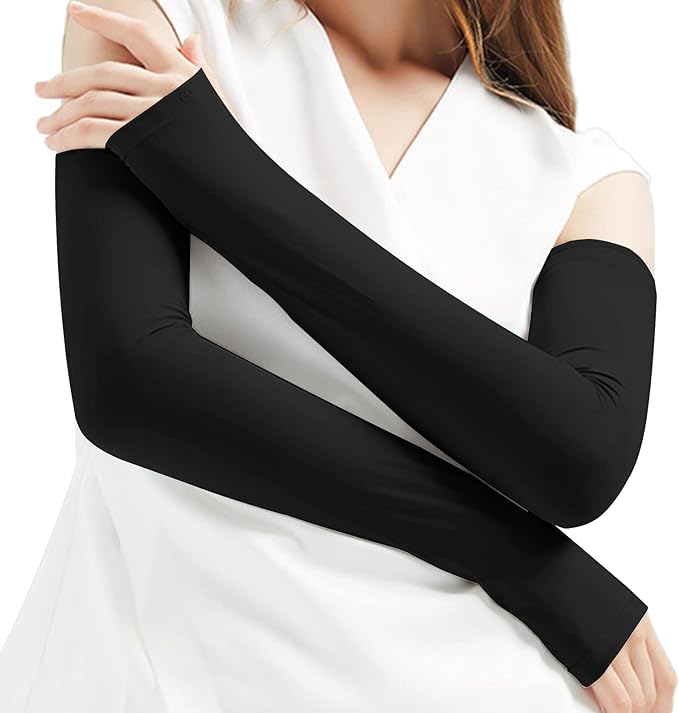 SunGoddy Arm Cover, Cool Touch, Summer, Cooling, Arm Cover, Finger Type, UPF 50+, UV Protection, Sun Protection, Sweat Absorbent, Quick Drying, Anti-Slip, Breathable, Stretchy, UV Protection, Sports, Driving, Women's, Unisex - BeesActive Australia