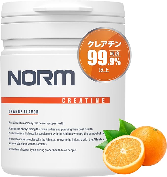 NORM Creatine Monohydrate High Purity 99.9% Made in Japan No Artificial Sweeteners Creatine Powder Orange Flavor 30 Servings - BeesActive Australia