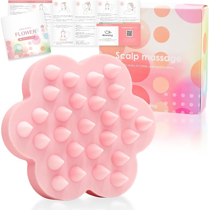 Wawalag Flower Scalp Massage, Shampoo Brush, Scalp Brush, Head Massage, Scalp Brush, Scalp Care, Birthday Gift (Pink) - BeesActive Australia