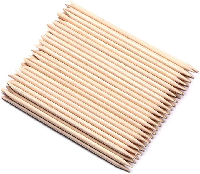 LOYELEY Orange Wood Sticks, Wooden 100 Piece Set, Nail Sticks, Nail Pusher, Nail Tool, Care Tool, Multi-functional, Easy Cuticle Treatment, Protruding Nail Correction, Parts, Polishing, Nail Art, DIY -  Australia