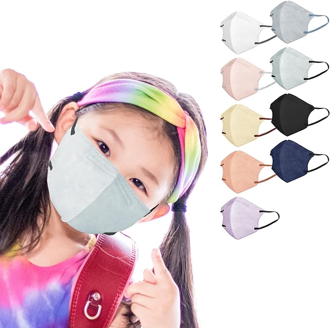 [Sun Percy] Children's 3D Mask, Non-woven Fabric, 20 Pieces, Small, Flat Rubber, Kids (Pearl Blue) - BeesActive Australia