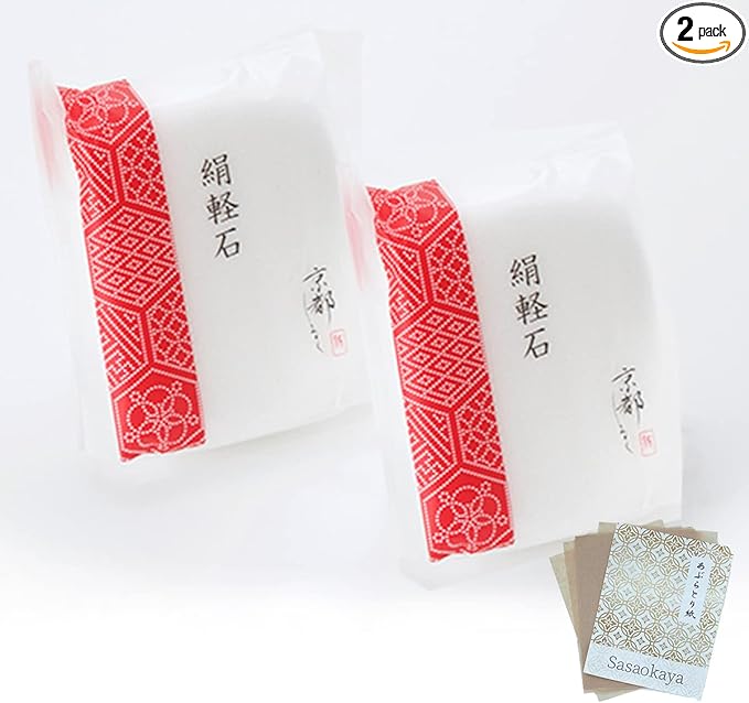 Kyoto Shiruku Silk Pumice Stone x 2, Heel Exfoliator, Moisturizing Silk Powder, Heel Care, Oil Blotting Paper Set, Foot Care - BeesActive Australia