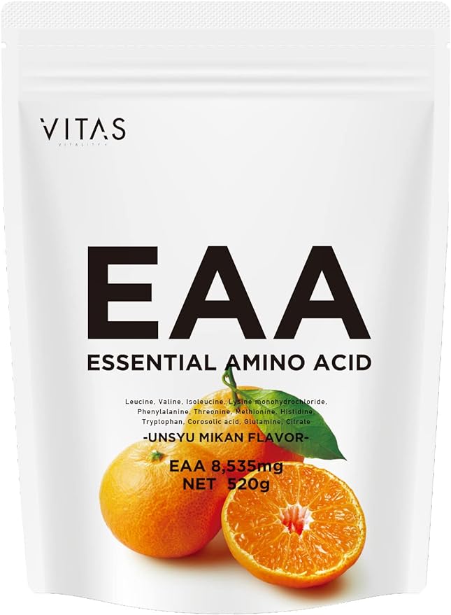 VITAS EAA Supervised by Nasuke Fitness Orange flavor 520g Contains 9 essential amino acids - BeesActive Australia