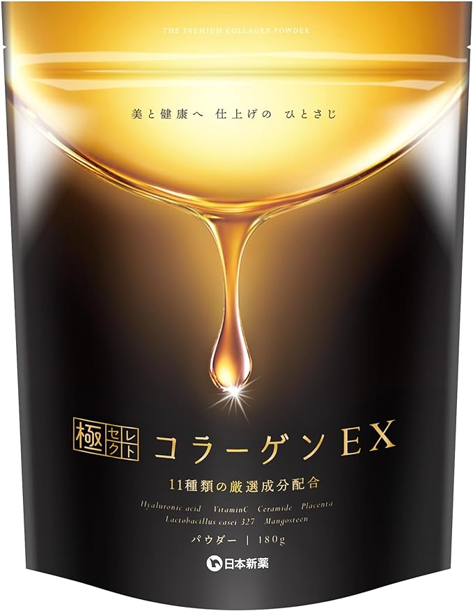 Nippon Shinyaku Goku Select Collagen EX Powder (180g) Hyaluronic Acid Ceramide Vitamin C 11 carefully selected beauty ingredients Tasteless, odorless, fragrance-free, no sweetener added Domestic production Low molecular weight Fish Collagen Powder - BeesActive Australia