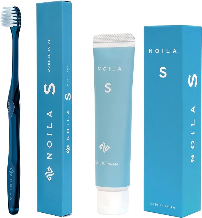 Set (Official) NOILA-S Dental Laboratory and Dentist Jointly Developed Adult Premium Toothpaste & Toothbrush, Silver Ion, Bad Breath Care, Ultra Fine Bristle, Ultra Small Head, Made in Japan - BeesActive Australia