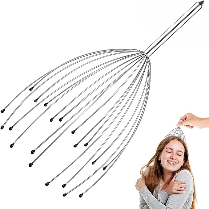 YIBOOOM Scalp Massager, 20 Finger Handheld Head Massage Tool, Stimulates Point Stimulation, Pleasure of Scalp, Refreshes Your Head, Promotes Blood Circulation, Stress Relief - BeesActive Australia
