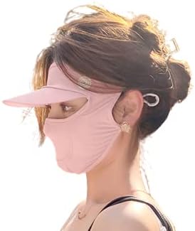 Hat Brim Face Sunscreen UPF 50+ Mask Women Summer UV Protection Ice Silk Full Face Sun Shade Breathable Mask Women's Full Protection UV Protection - BeesActive Australia