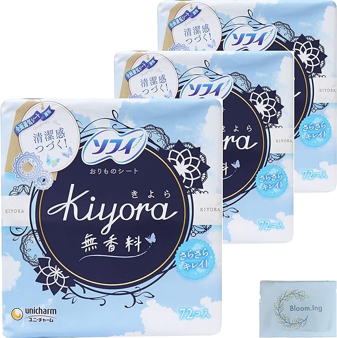 Sofy Kiyora Unscented Sheet (72 Sheets x 3 Pieces) Panties Liner, Uni Charm, Includes Paper - BeesActive Australia