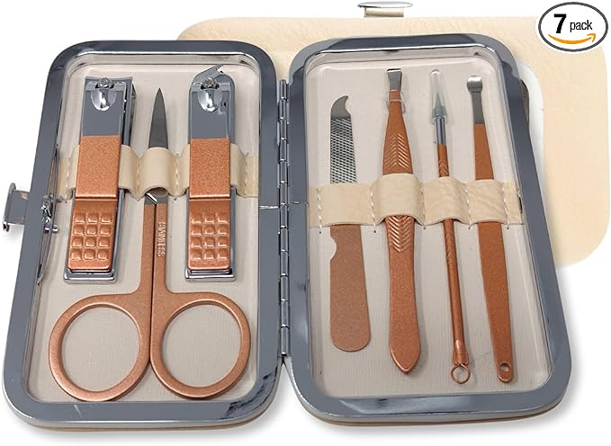 COLORBIRD Nail Care Set, Nail Clipper, Nail Care, Nail File, Cuticle Treatment, Eyebrows, Scissors, Tweezers, Ear Pick (7 Pink Gold) -  Australia