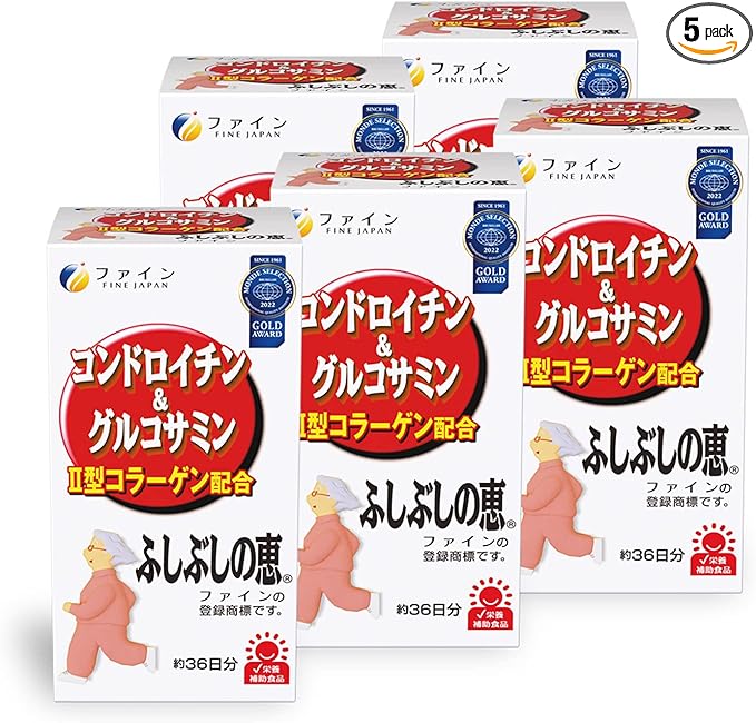 Fine chondroitin & glucosamine Fushibushi no Megumi 36 days supply (545 tablets) x 5 set Contains soy isoflavones and type 2 collagen supplement Domestic production - BeesActive Australia