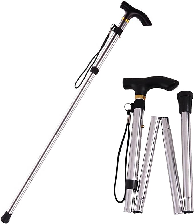 BTtime Folding Cane, Folding Holder, Telescoping Cane, Walking Support, Made of Aluminum, 5 Level Adjustment, Ultra Lightweight, Convenient to Carry, Unisex, For Climbing, For Nursing Care, 85-95cm -  Australia