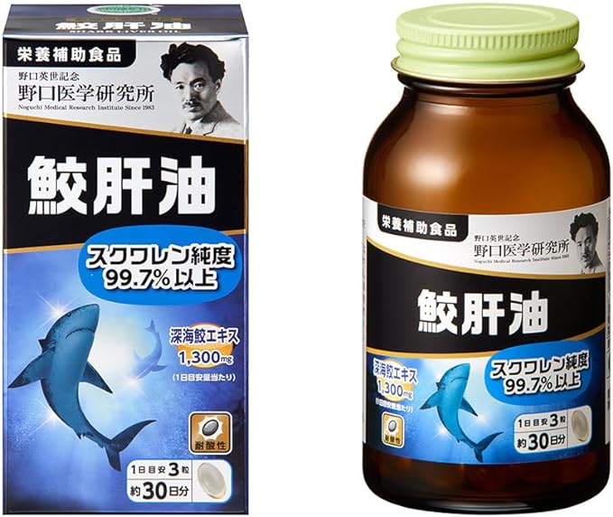 Noguchi Medical Research Institute Shark liver oil 90 tablets (3 tablets per day x approximately 30 days' worth) Deep sea shark extract 1300 mg - BeesActive Australia