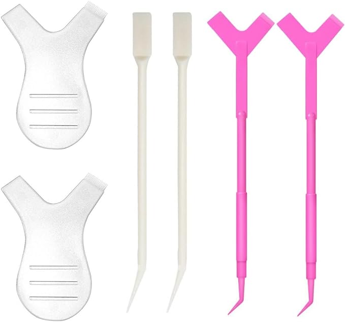 LOYELEY Eyelash Perm Self Eyelash Perm Kit 2 Plates 2 Sticks (Rosy) 2 Sticks (White) Eyelash Brush Eyelash Perm Y Comb Eyelash Graft Curler Comb for Makeup, Beauty Salon, Home -  Australia