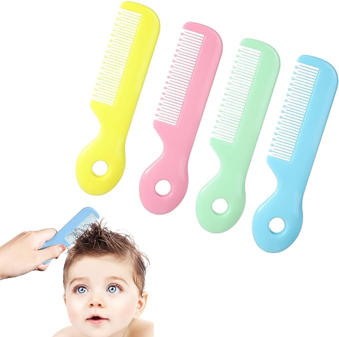 nalaina Baby Brush Comb Comb 4pcs Safety Comb Cute Infant Hair Brush Baby Newborn Infant Infant Comb Baby Shower Gift - BeesActive Australia