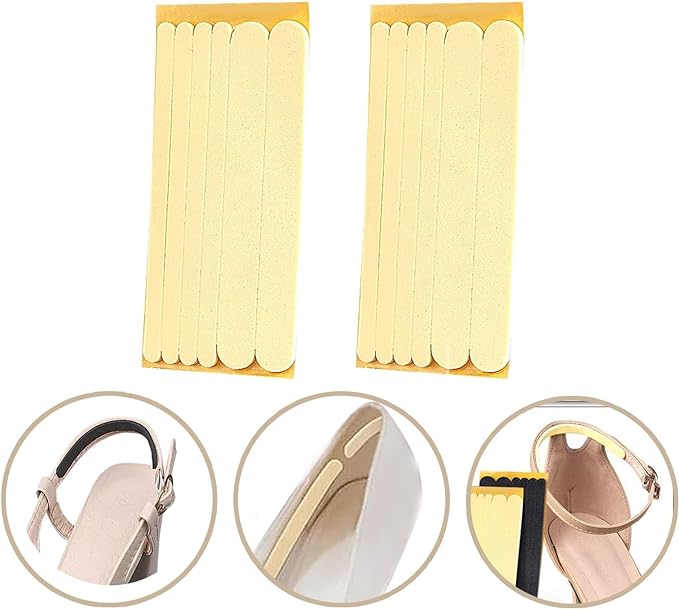 Shoe Blocking Adjustable Shoe Slip Prevention Pad Heel Protection Heel Cushion Anti-slip Anti-Slip Ankle Strap Pumps Women's Pointed Toe Unisex (Set of 12) (Nude Color) - BeesActive Australia