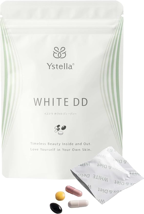 Ystella Official WHITE DD Drinking Sun Counter Premium Supplement Individually Wrapped Trial 1 Bag (4 tablets x 7 days) Astaxanthin L-Cysteine Vitamin C Live Enzyme All 18 types Beauty Ingredients Highly Contained Ystella Made in Japan - BeesActive Australia