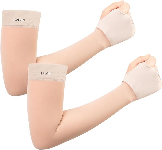 Nutriadvisor Tarot UV Protection, Skin Color, Arm Stockings, UV Protection, Golf Arm Cover, Skin Color, Back of Hand, Cool, Hand Cover, For Women - BeesActive Australia