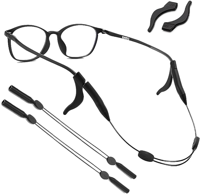 Tobecool Eyeglass Band, Eyeglass Strap, Sports Eyeglass Lock, Adjustable, Glasses Fixed, Anti-Slip, Eyeglass Band, Glasses, Stopper, Glasses Fixing Band, Eyeglass Chain, Eyeglass Ear Hook, - BeesActive Australia