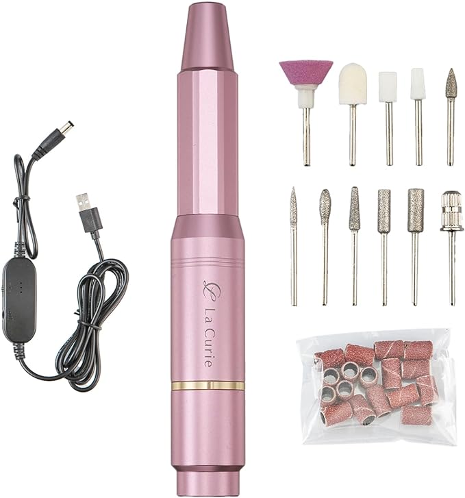La Curie LaCurie021 Electric Nail Machine, Nail Care, Gel Nail Drill, Manicia Compatible, USB Powered, Nail Polishing, Cuticle Treatment, Exfoliating, Home Salon, 1 Year Warranty (Pink) -  Australia