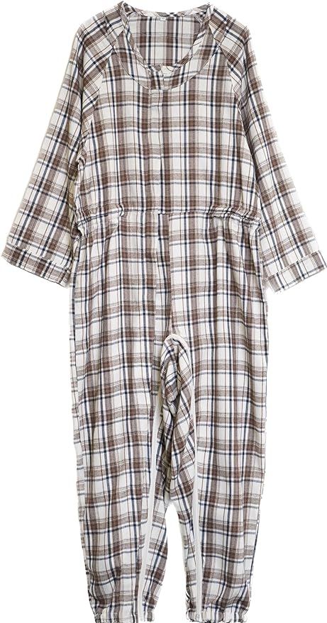 Nursing Coverage, Candelabra Countermeasure, Autumn, Winter, Checkered Pattern, Unisex Caregiver, Nursing Care Nema, Nursing Pajamas, Nursing Clothing - BeesActive Australia