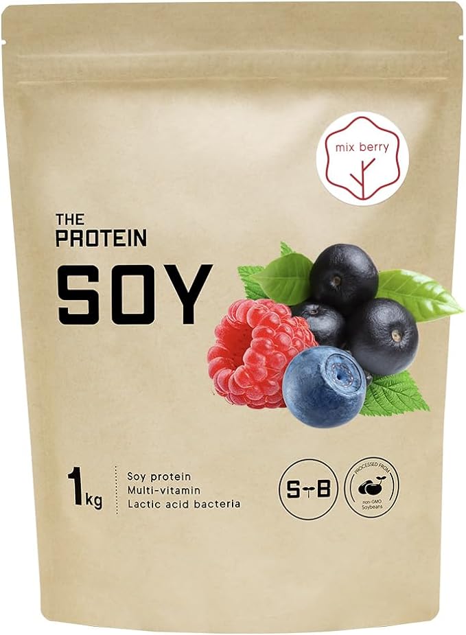 THE PROTEIN Soy Protein Mixed Berry Flavor 1kg Takeuchi Pharmaceutical THE PROTEIN Protein Soy For Women Soy Protein Training Soy Protein (1kg) - BeesActive Australia