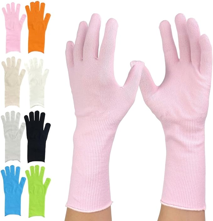 Hand Care, Hand Skin Care, Night, Hand Warmer, Night, Inner Gloves, Long Gloves, 2 Gloves, 6 Pieces, Unisex, Made in Japan, Prevents Scrunching, Moisturizing, Men's, Women's, Stylish (Light Gray (2 Pieces)) - BeesActive Australia