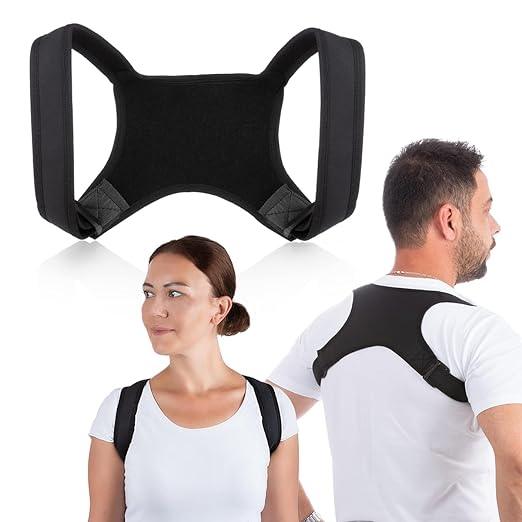 Posture supporter, hunched back belt, posture belt, back belt, breathable, easy to put on, easy to take off, adjustable, one size fits all, unisex (M size) - BeesActive Australia
