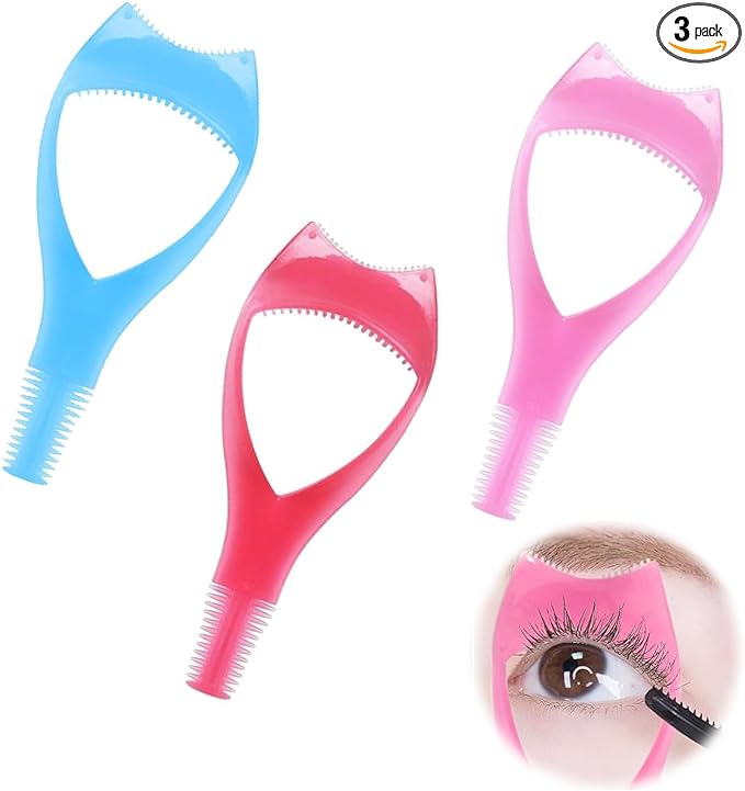 ADOFUN 3-in-1 Mascara Shield Guard (Set of 3) Mascara Guard, Mascara Comb, Eye Makeup Tool, Eyelash Comb, Eyelash Assistant Tool, Multi-functional Eye Makeup Assist, Reusable, Perfect for Beginners -  Australia