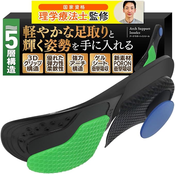 (Supervised by Active Physical The) Insole, Shock Absorption, Arch Support, Arch Support, Heel Cup, Insole, Unisex, Unisex, Unisex, Unisex, Unisex, Adjustable Size (M: 9.1 - 10.2 inches (23.0 - - BeesActive Australia