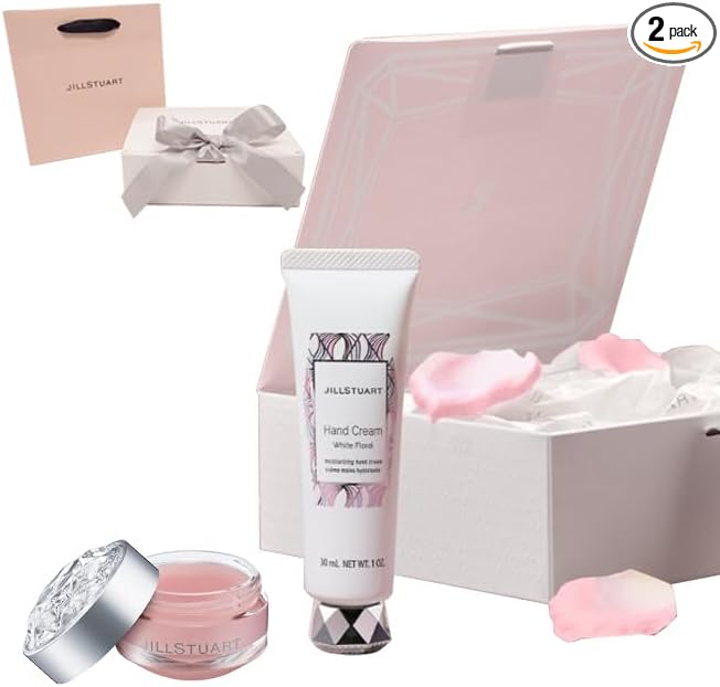 JILL STUART JILL STUART Lip Balm (Rosies) & Hand Cream (White Floral) Set, Cosmetics, Birthday, Present, Shopper Included, Gift Box Included -  Australia