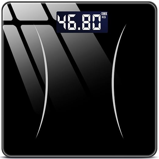 [New in 2023 / Thin] Weighing scale, health meter, just ride, high accuracy, automatic power ON/OFF, with backlight, supports up to 180kg, body scale, tempered glass, compact, lightweight, batteries included - BeesActive Australia
