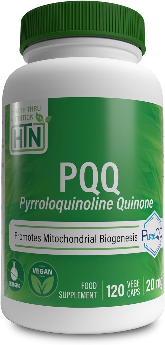 Health Thru Nutrition PQQ 20mg Pyrroloquinoline Quinone Supplement - Pure PQQ Certified Vegan, Non-GMO, Gluten-Free Capsules (120 Capsules) - BeesActive Australia