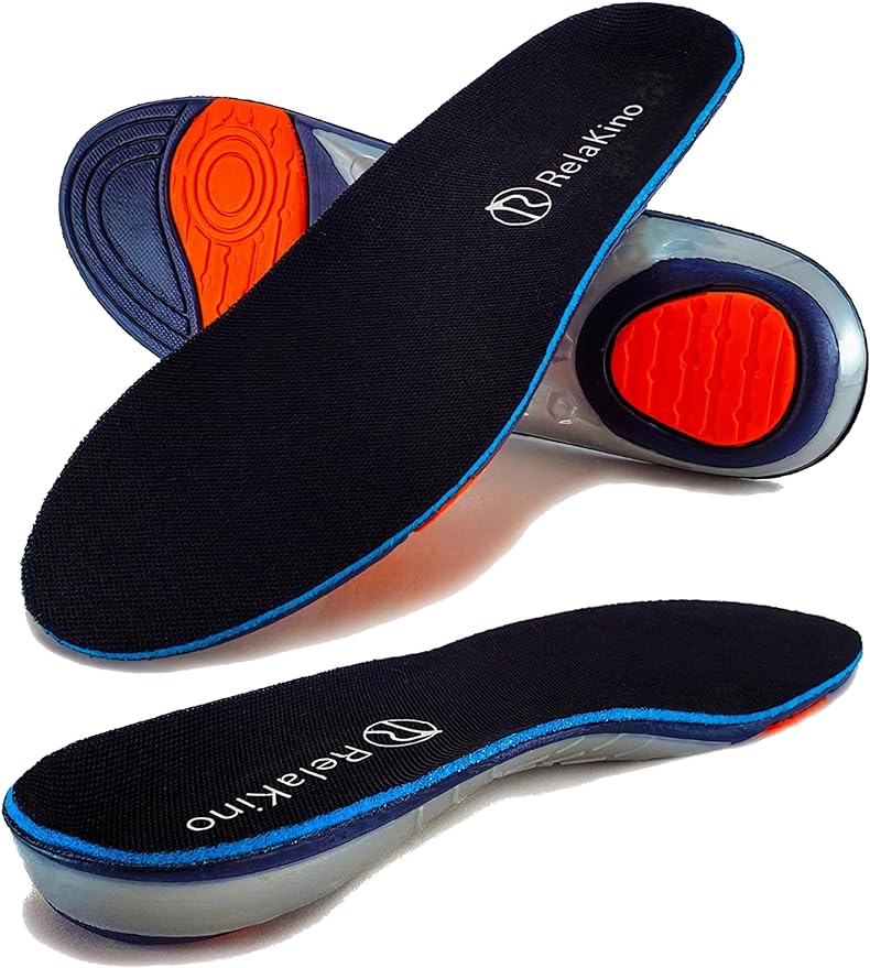 Rela Kino Insole, For All Day Comfort, Physical The Supervised Insole, Shock Absorption, Arch Support, Unisex (10.0 - 10.4 inches (25.5 - 26.5 cm), Black) - BeesActive Australia