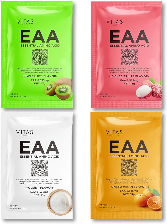 VITAS EAA individual packaging (4 trial types, 13g x 4 packages) Kiwi, Satsuma orange, Lychee, Yogurt Flavor, Domestic production - BeesActive Australia