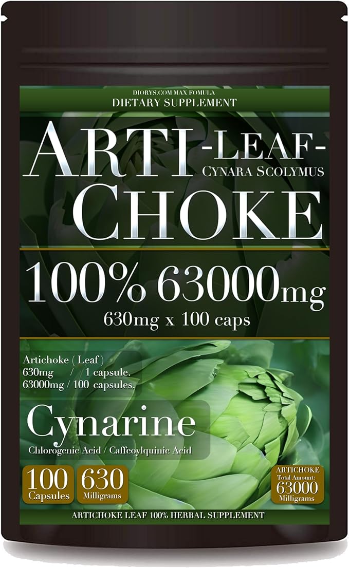 Artichoke Supplement 100% 63000mg 1 tablet 630mg x 100 capsules 50 days to 100 days Artichoke Supplement 100% 630mg x 100 caps Cynarin Chlorogenic Acid Quinic Acid Supplement - BeesActive Australia
