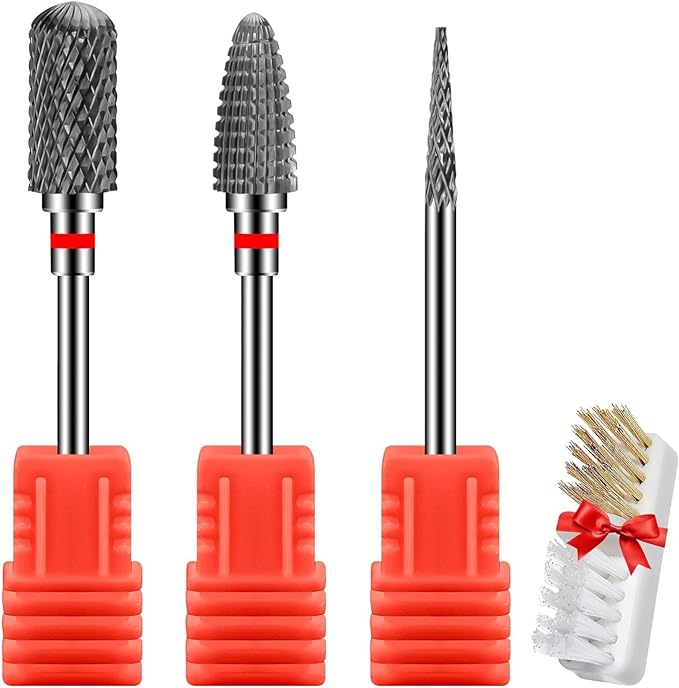 CGBE Nail Bit 3 Pcs Nail Drill Bit 0.09 inch (2.35 mm) Shaft Diameter Nail Machine Bit Carbide Nail Drill for Nail Polishing Cuticle Removal Gel Off Grinding Nail (Thin) -  Australia
