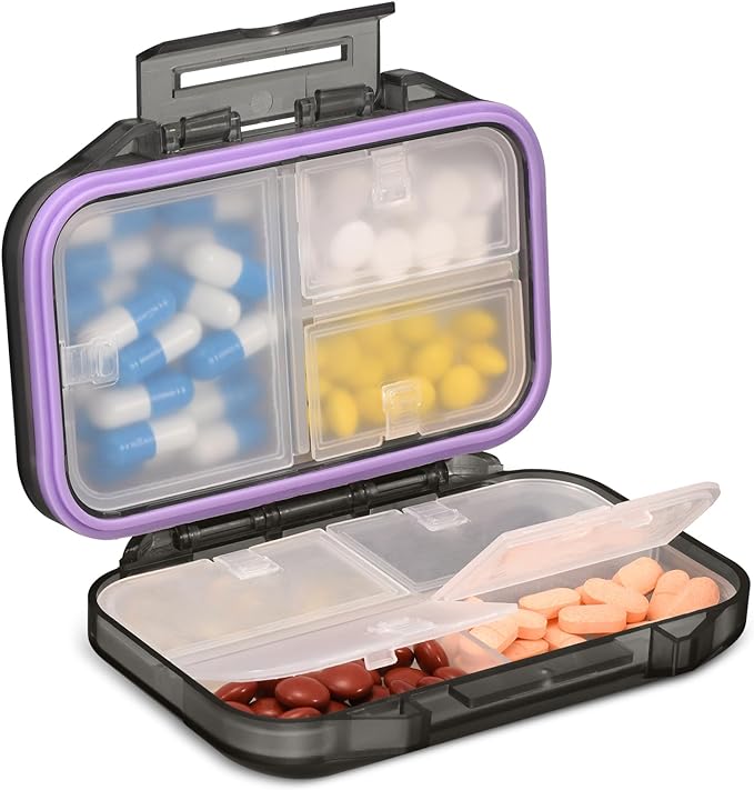 LNLQBS Pill Case, Medicine Case, Supplement Case, Portable, Supplement Case, Stylish, Medicine Container, Compact, Waterproof, Moisture-proof, Airtight, Portable, Travel, Small (Gray) -  Australia