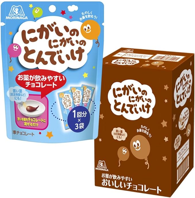 Morinaga Nigai Nigai no Tondeike Chocolate (0.2 oz (5 g) x 3 Bags x 6 Pieces, Medication, Supplementary Chocolate, Delicious Chocolate, Easy to Drink Medicine, Morinaga - BeesActive Australia