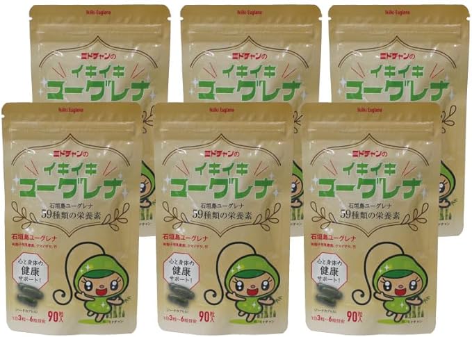 [Genuine product] Great sale on closeout items (best before date: end of March) Contains 90,000 mg of Euglena from Ishigaki Island Midochan's Ikiiki Euglena 90 tablets x 6 bags set Kumaizasa Bamboo powder Lactic acid bacteria supplement - BeesActive Australia