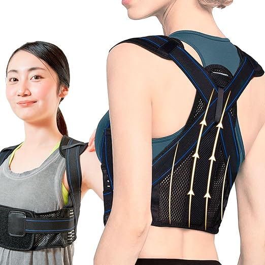 [Recommended by Judo therapist] RELAXEE posture supporter, hunched back belt, no armpit pain, back muscles, rolled shoulders, unisex (M) - BeesActive Australia