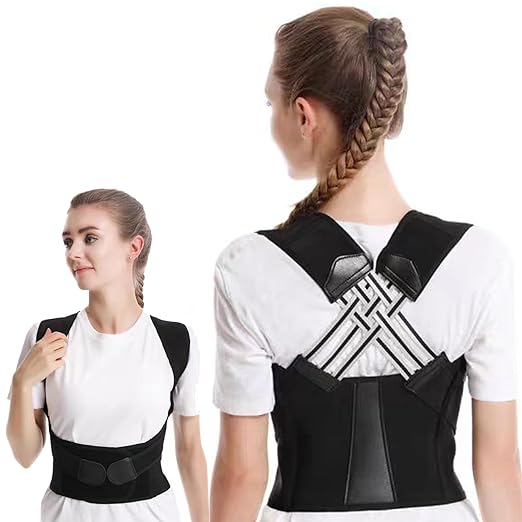 Smato Posture Belt, Hunchback Belt, Posture Support, Large Size, Double Reinforcement for Back and Stomach Area, Discreet, Free Adjustment, Children, Men, Women (S) - BeesActive Australia