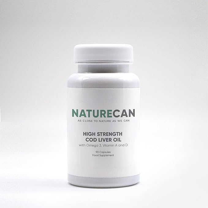 Naturecan Cod Liver Oil Capsules - 90 Capsules (90 Servings) with Omega 3 and Vitamins A and D - BeesActive Australia