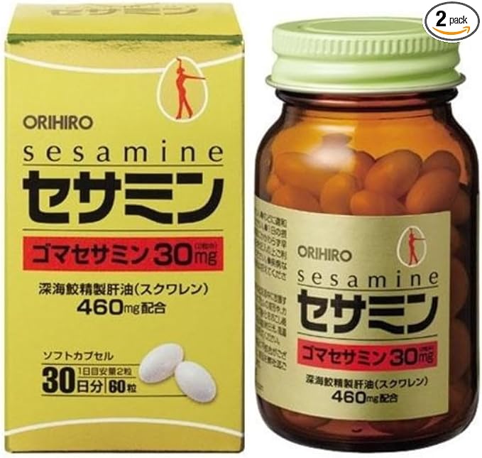 Orihiro Sesamin Squalene Capsules 60 Capsules Set of 2 with Bonus - BeesActive Australia