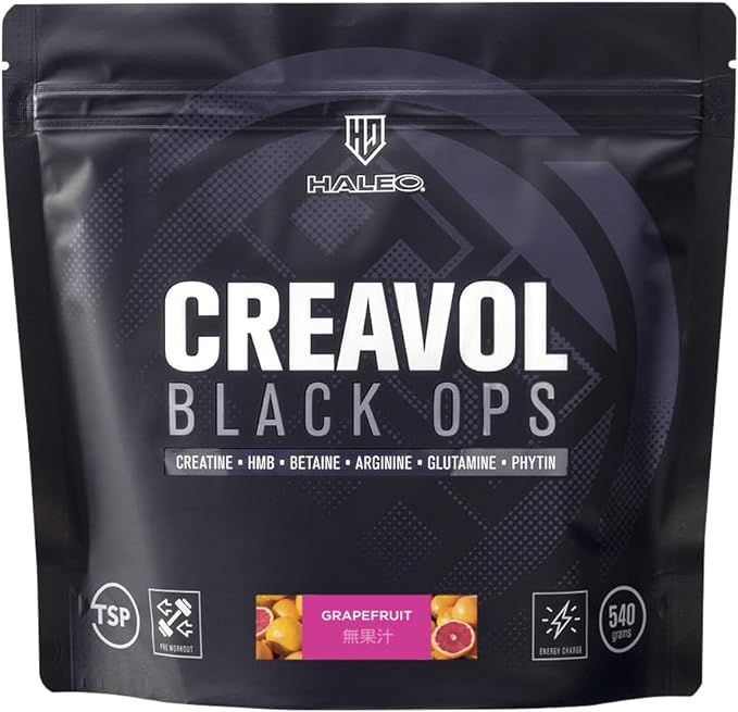 HALEO Creatine Creavol Black Ops HMB Arginine Glutamine Betaine Phytin 540g Grapefruit - BeesActive Australia