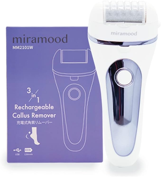 Miramood Heel Sharpener, Exfoliating Remover, Heel Care, Supervised by Manicurist x Heel Exfoliating x USB Charging x LED x Light Included x Roller x 3 Types x Electric Exfoliating Remover (Violet) - BeesActive Australia