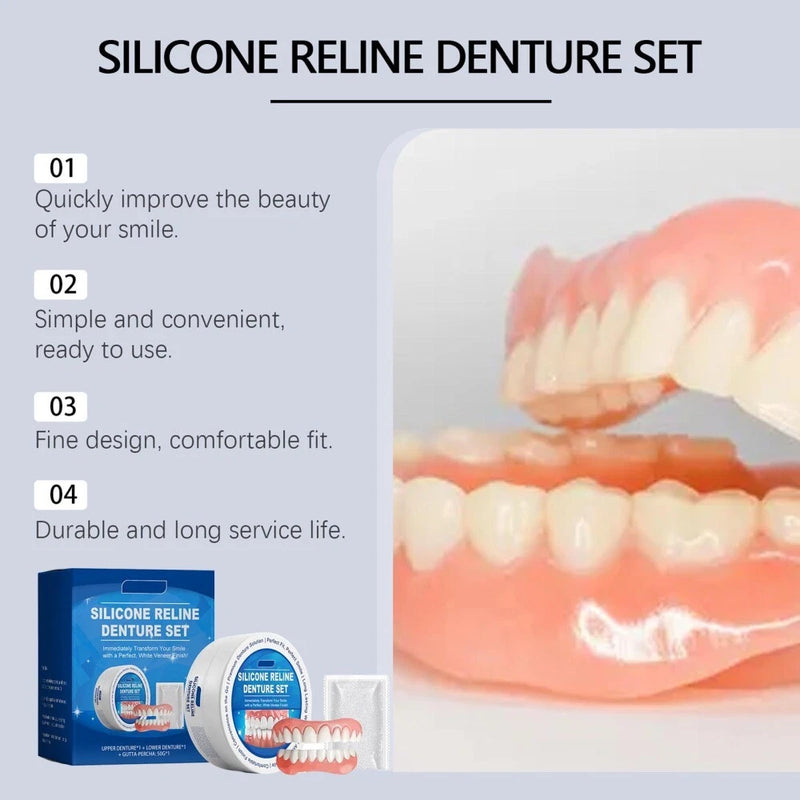 Moldable False Teeth,Silicone Dentures - Men and Veneers Teeth for Women -1 PCS Upper & Lower Set‚Äì Daily Confidence Boost & Cosmetic - BeesActive Australia