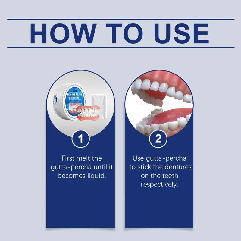 Moldable False Teeth,Silicone Dentures - Men and Veneers Teeth for Women -1 PCS Upper & Lower Set‚Äì Daily Confidence Boost & Cosmetic - BeesActive Australia
