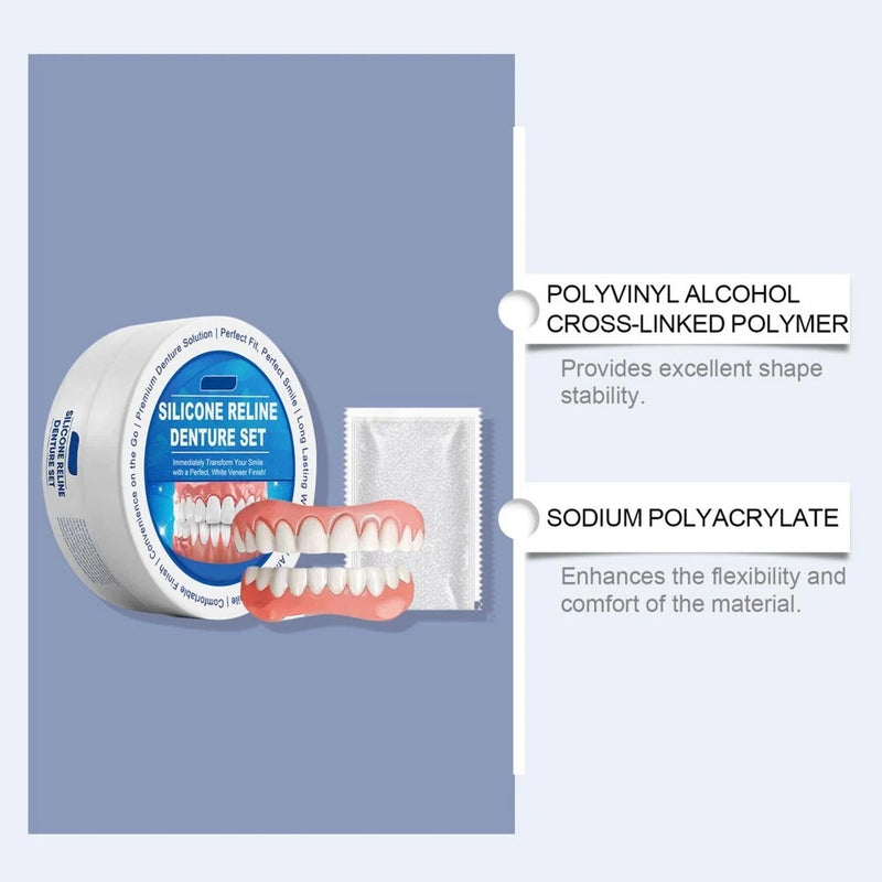 Moldable False Teeth,Silicone Dentures - Men and Veneers Teeth for Women -1 PCS Upper & Lower Set‚Äì Daily Confidence Boost & Cosmetic - BeesActive Australia