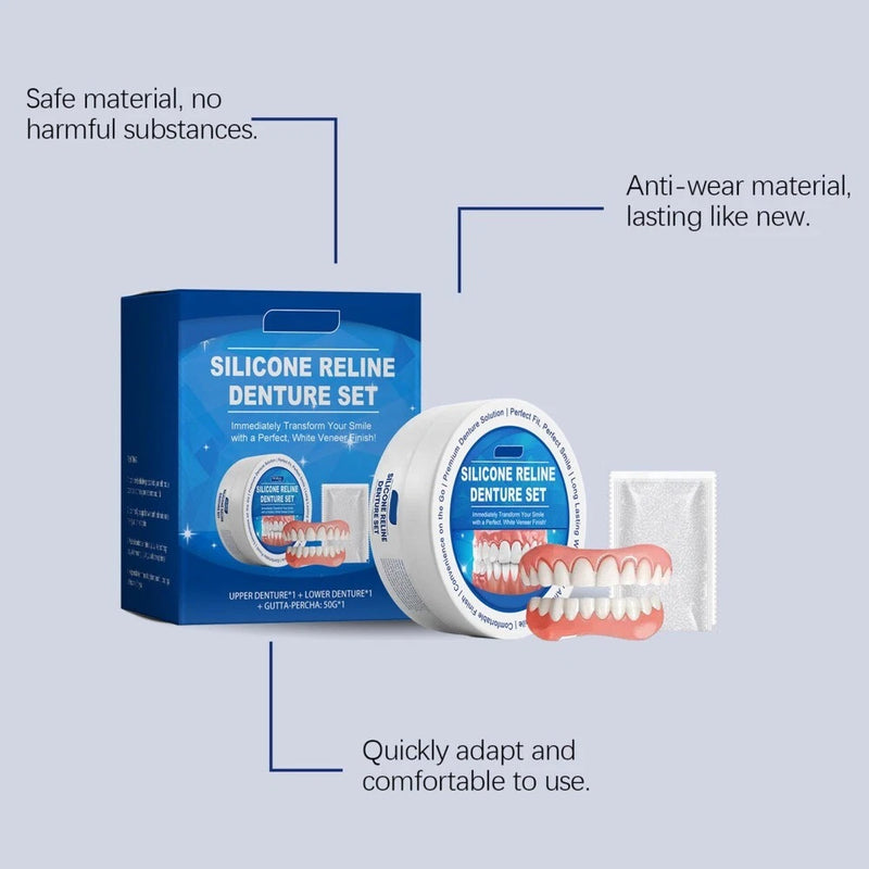 Moldable False Teeth,Silicone Dentures - Men and Veneers Teeth for Women -1 PCS Upper & Lower Set‚Äì Daily Confidence Boost & Cosmetic - BeesActive Australia