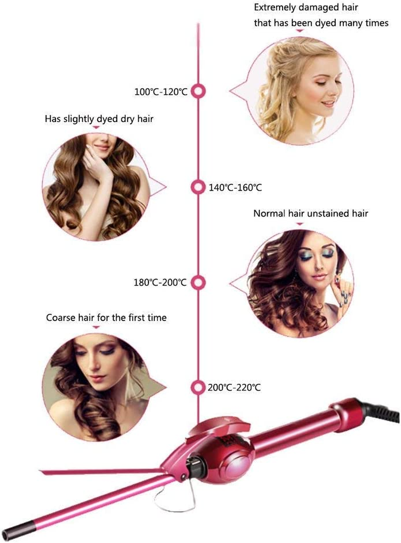 iGutech Curling Tongs, Super Tourmaline Ceramic Barrel Curling Iron, 9mm hair curlers, Unisex for Men Women Kids - BeesActive Australia